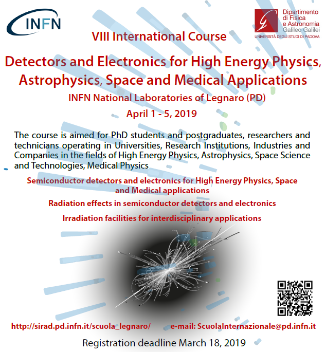 VIII International Course "Detectors and Electronics for High Energy