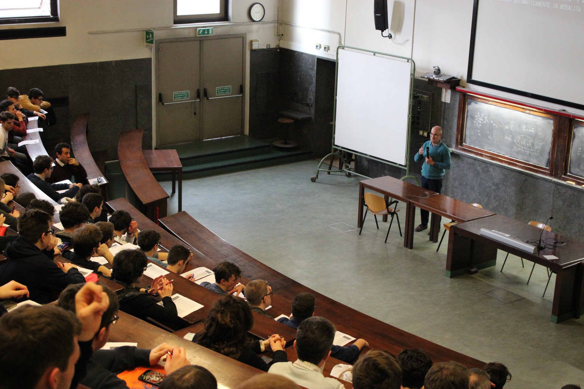 L'Aula Rostagni, la principale aula didattica del Dipartimento di Fisica e Astronomia dell'Università di Padova.