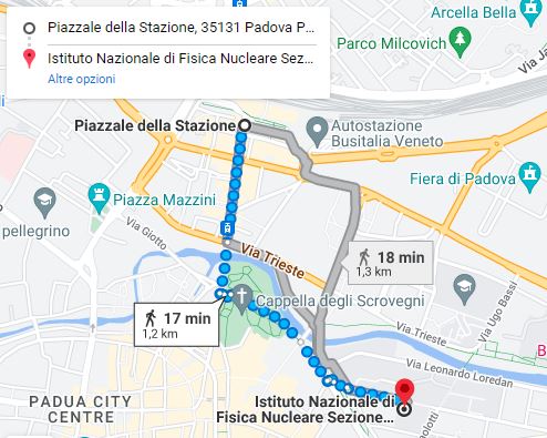 Mappa per arrivare dalla stazione FS al DFA