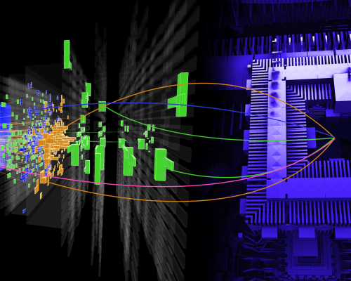 Gli eventi misurati dal rivelatore LHCb, analizzati per la prima volta con l'Intelligenza Artificiale Quantistica