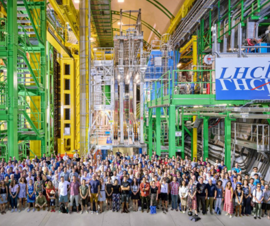 Esperimento LHCb al CERN e foto di gruppo della community